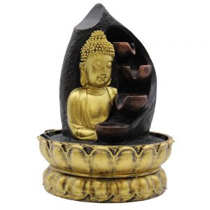 Water Feature - Golden Buddha and Pouring Pots