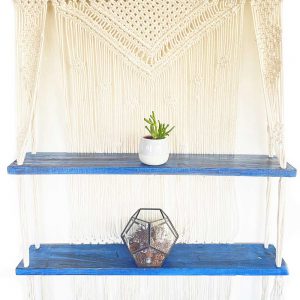 Macrame Hanging Shelves - Blue