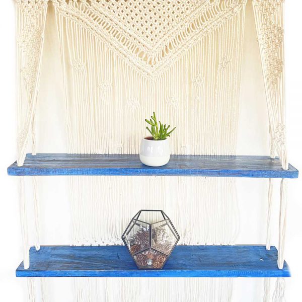 Macrame Hanging Shelves - Blue