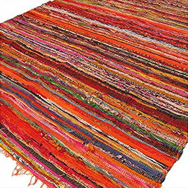 Indian Rag Rug - Orange
