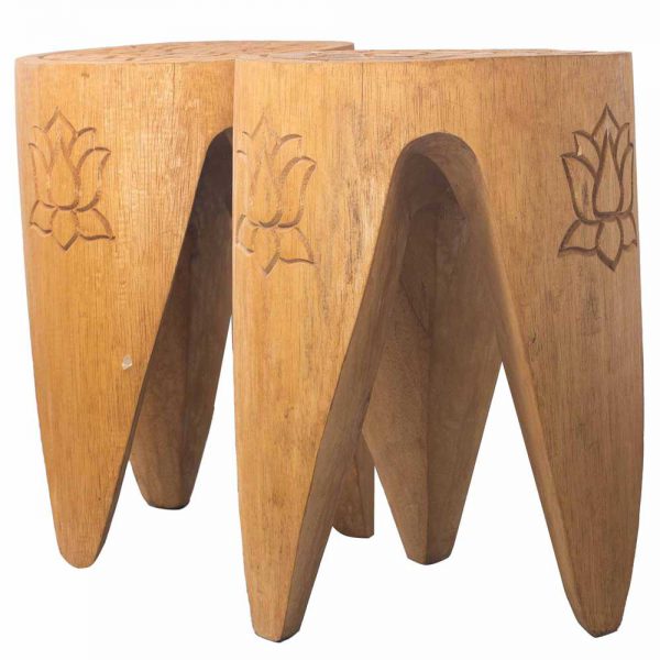 Indonesian Interlocking Stools - Natural Finish