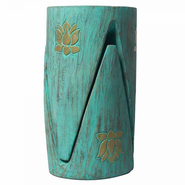 Indonesian Interlocking Stools - Turquoise Finish