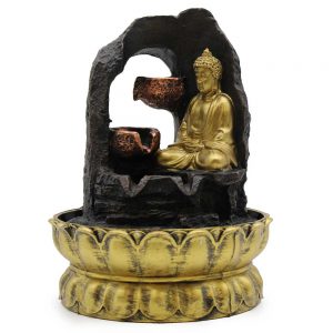 Water Feature - Golden Meditating Buddha