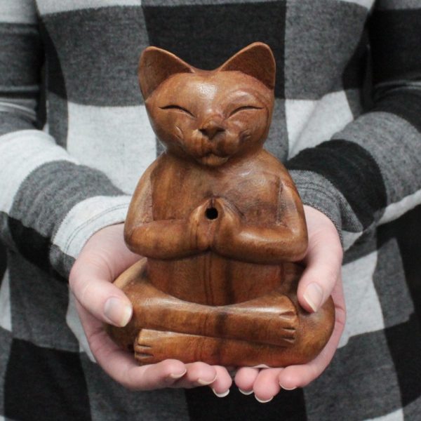 Large Yoga Cat Incense Burner - Image 2