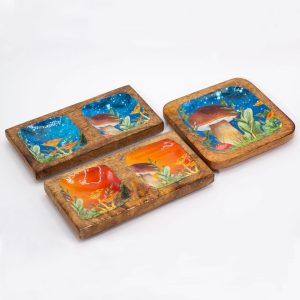 Mushroom Design Double Trinket Tray