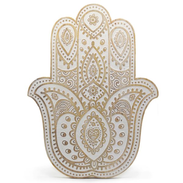 Mango Wood Hamsa Wall Plaque - Image 3