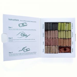 Display Set of 70 Incense Smudge Bricks and Burner - 7 Earthy Himalaya