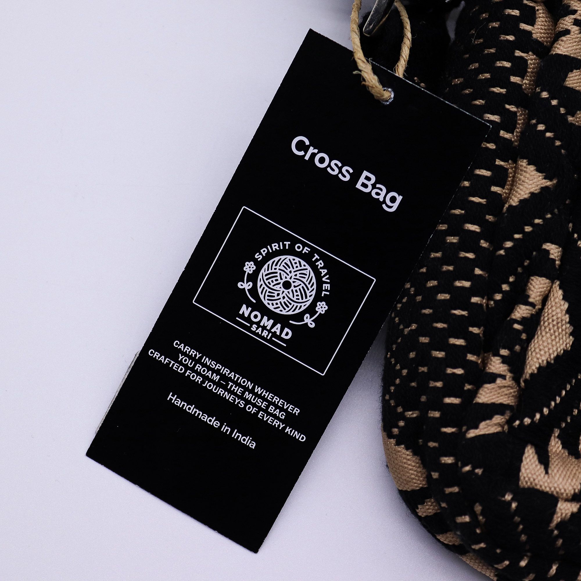 Nomad Sari Jacquard Natural Cross Bag - Image 2
