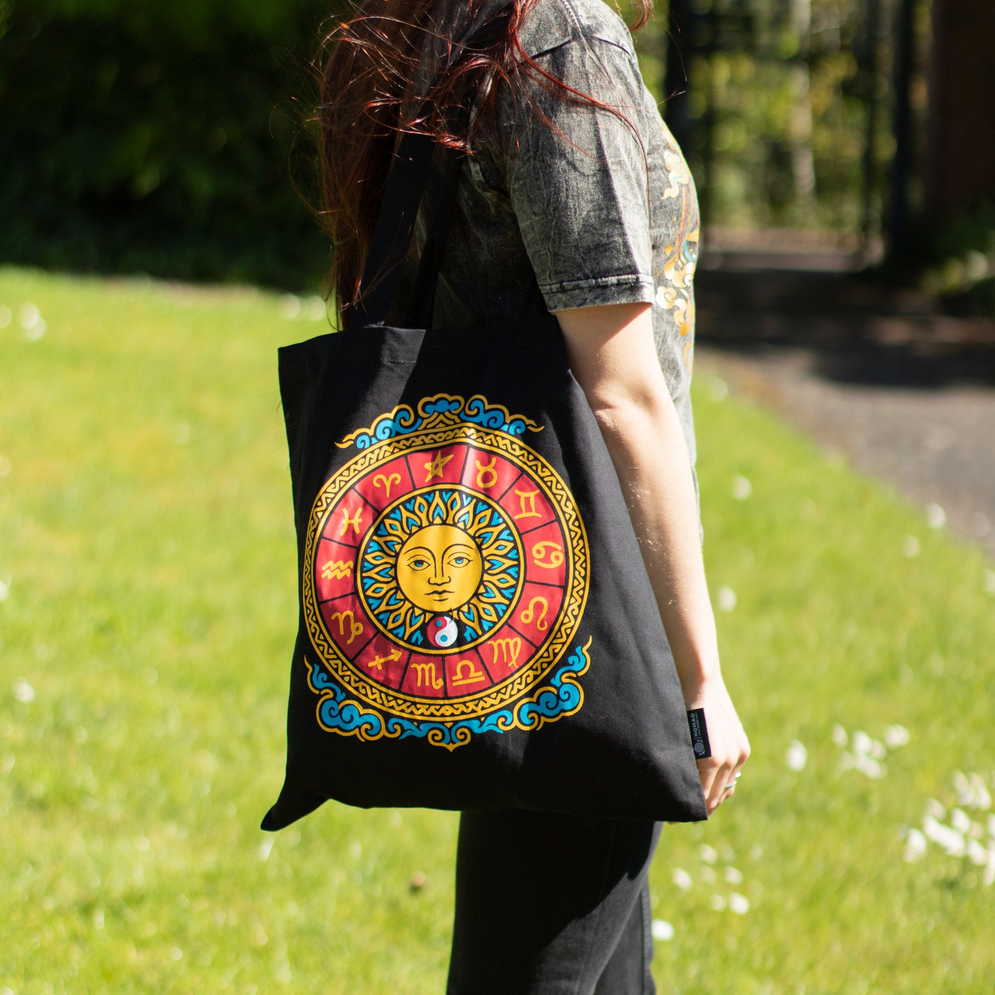 Tote Bag - Zodiac Sun - Black - Image 8