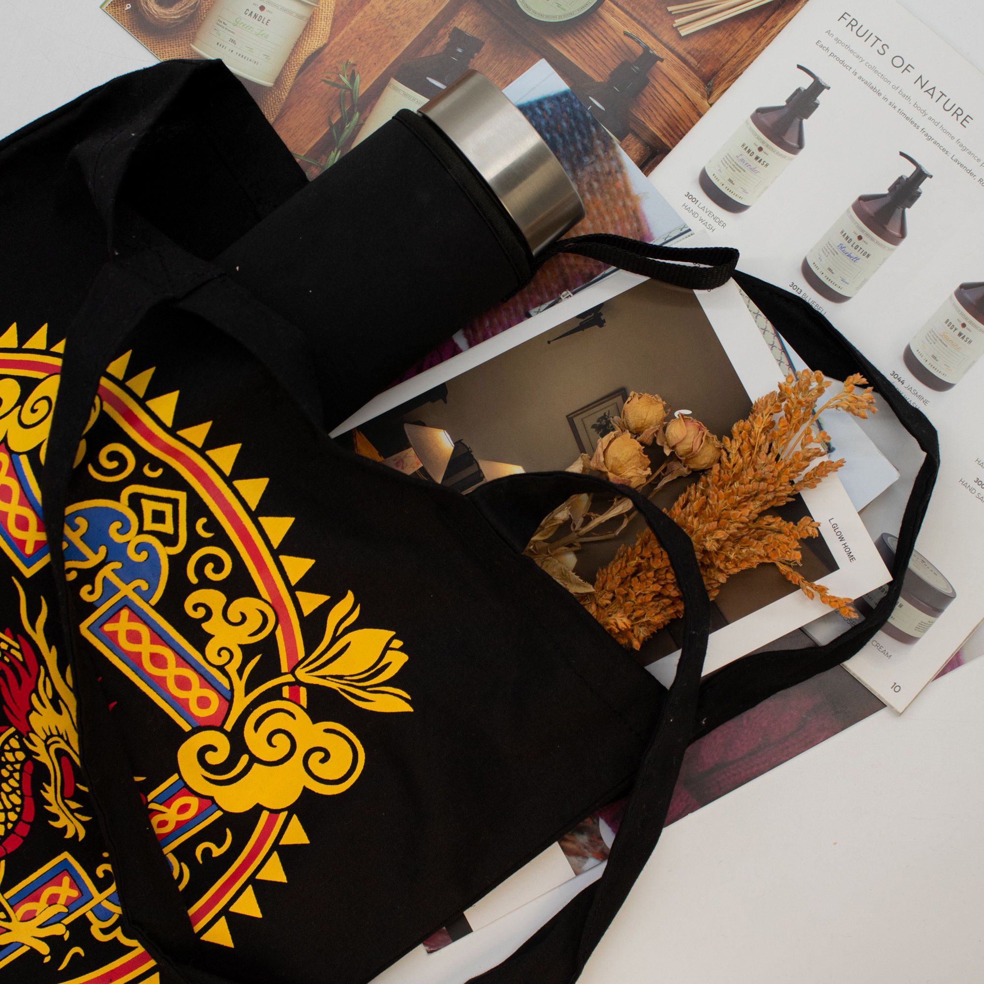 Tote Bag - Dragon Yin & Yang- Black - Image 2