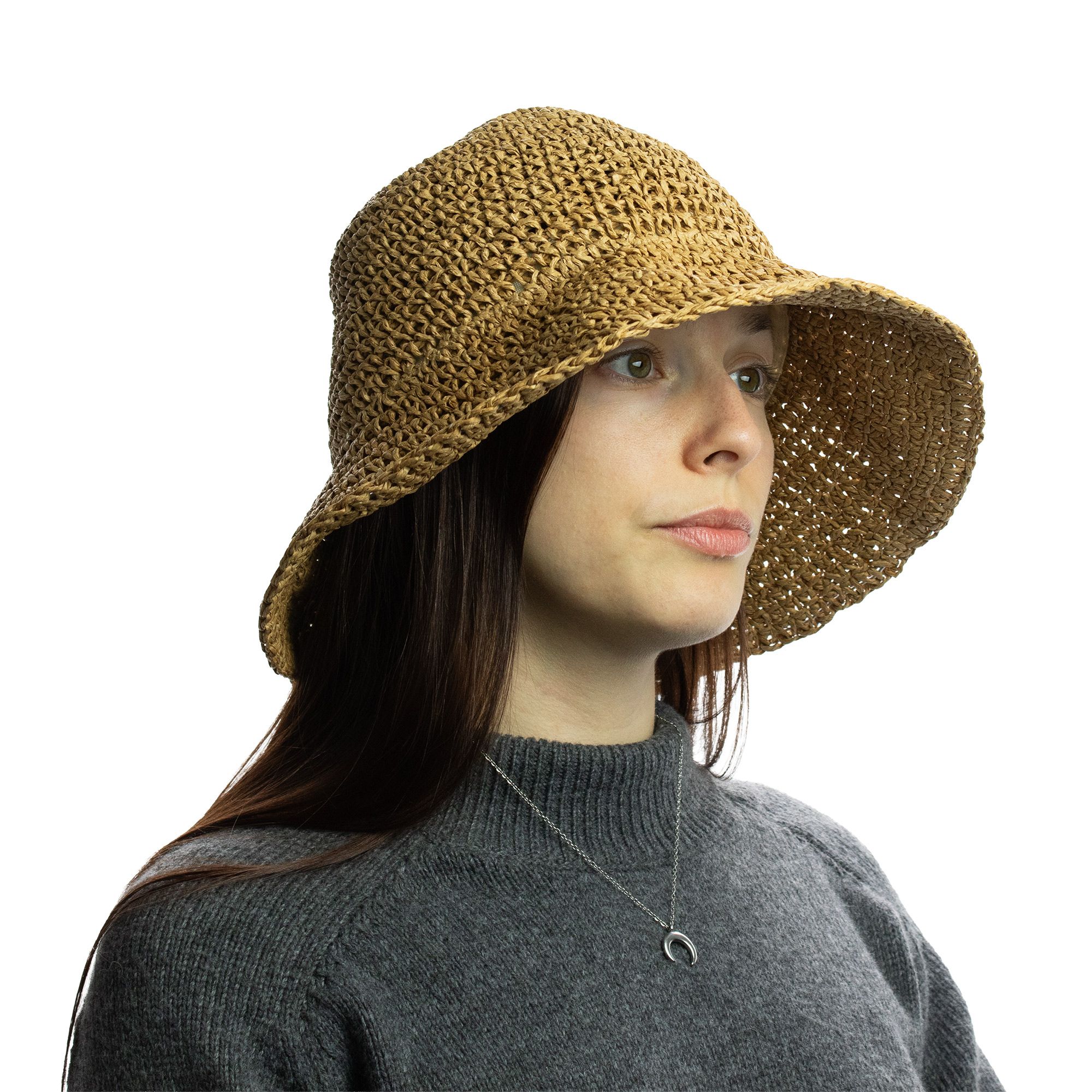 Nomad Sari Floppy Straw Sun Hat - Natural Coffee - Image 2