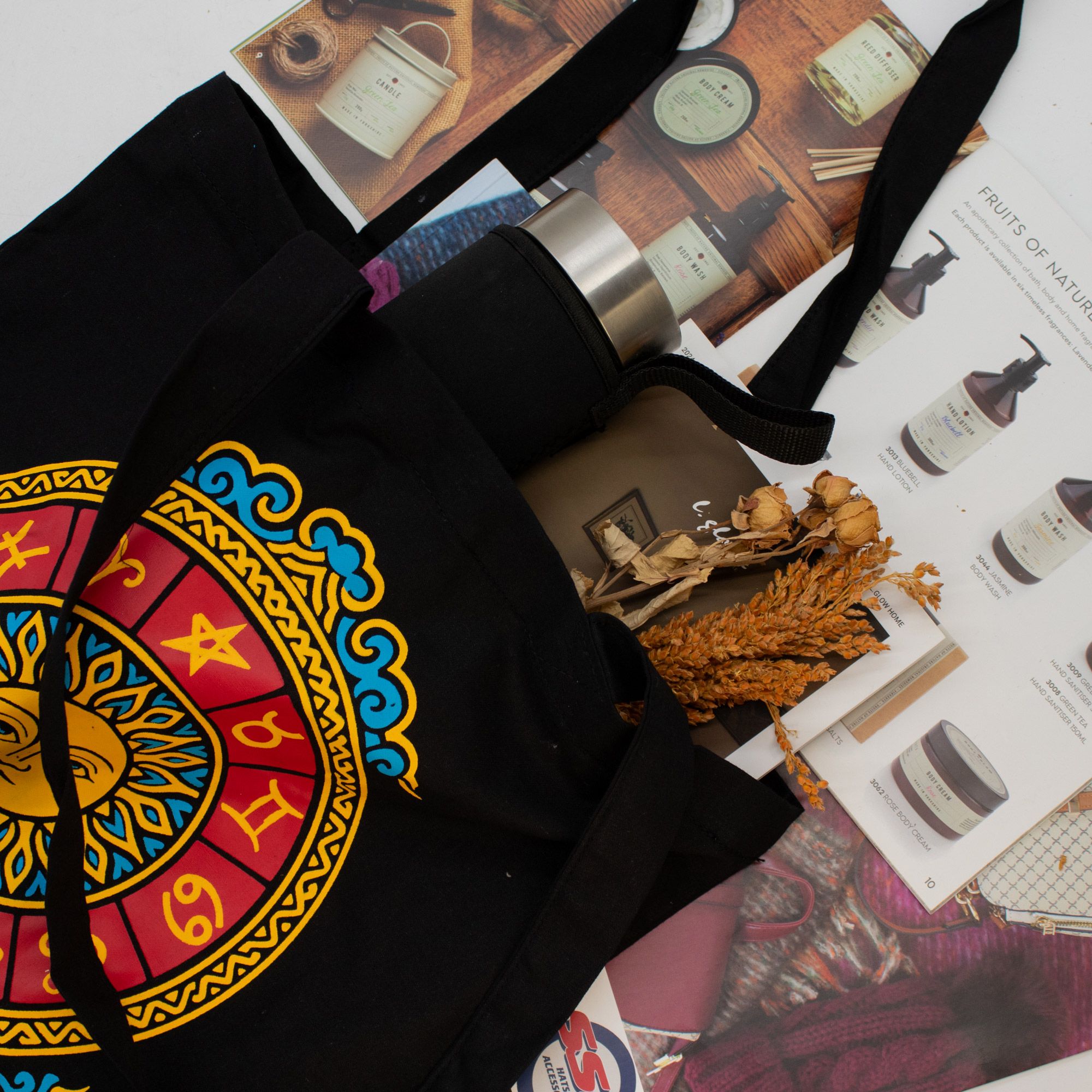 Tote Bag - Zodiac Sun - Black - Image 6